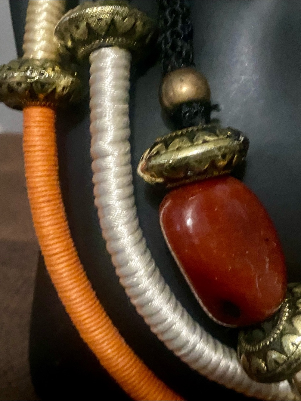 Vintage Artisan Boho Multi-Strand Statement Necklace with Genuine Stones - Picture 4 of 9